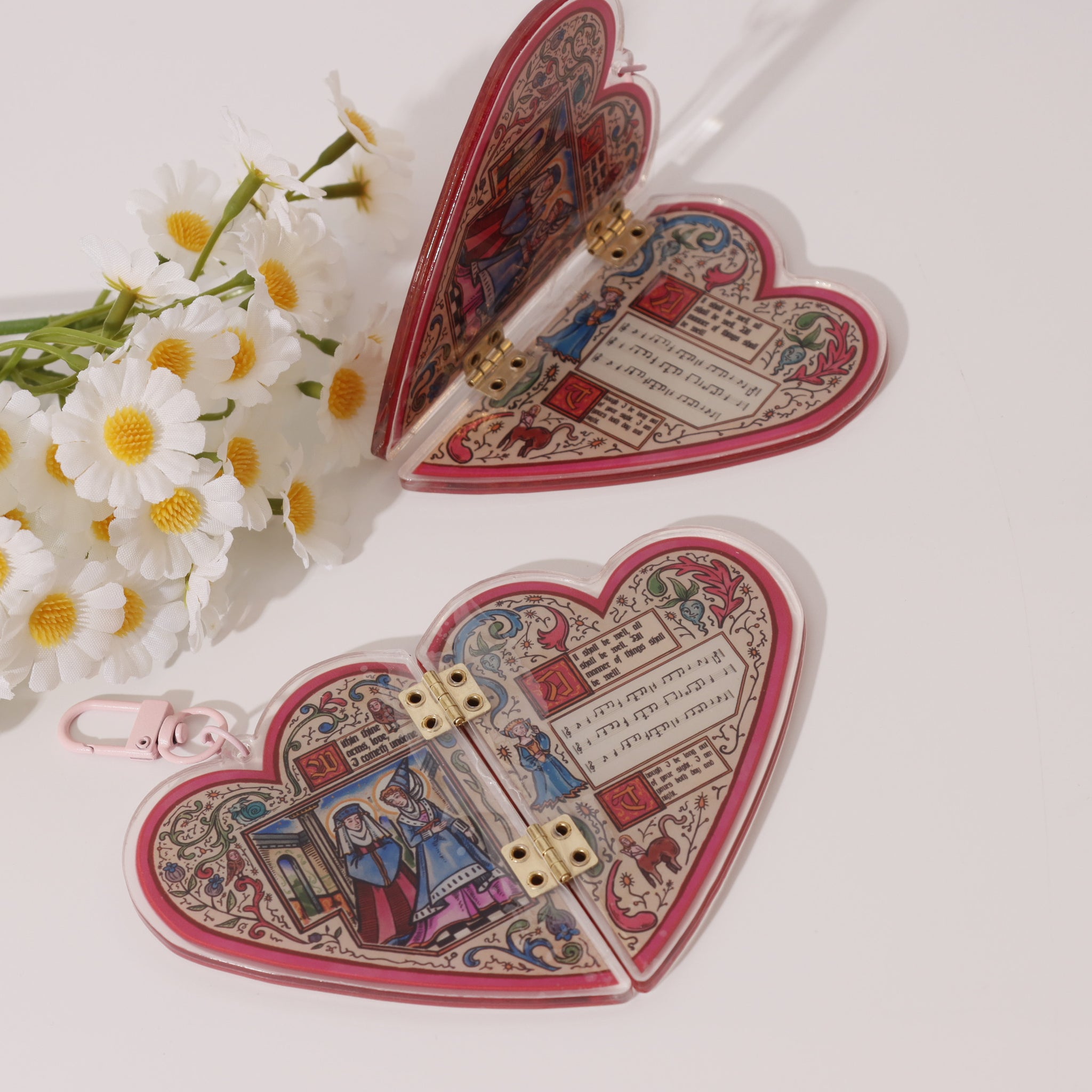 Custom Acrylic Heart Flip  Keychains